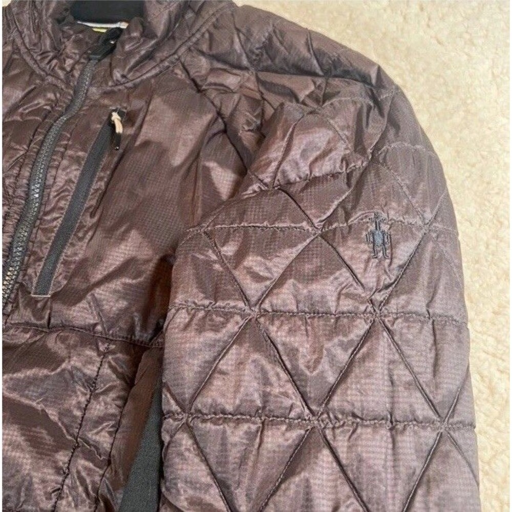 SMARTWOOL Jacket Men’s Large Hybrid Puffer Merino Wool Full Zip Black and Brown - Picture 10 of 13